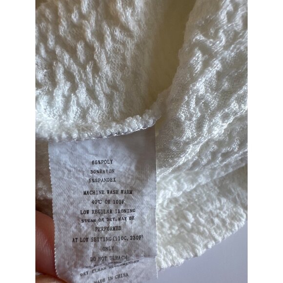 Womens White Textured Knit Top With 3/4 Bell Sleeves XL - Picture 7 of 7